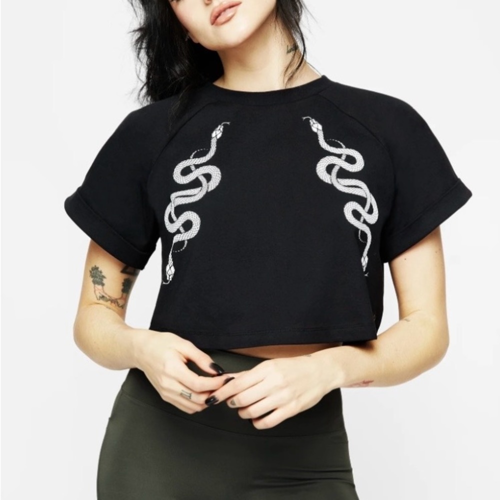 Disturbia Venin Snake Athleisure Crop Top